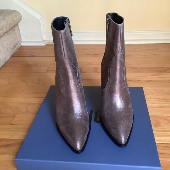 PAIGE Pilar Pointed Toe Heeled Bootie Gunmetal SZ 10 - Picture 4 of 16